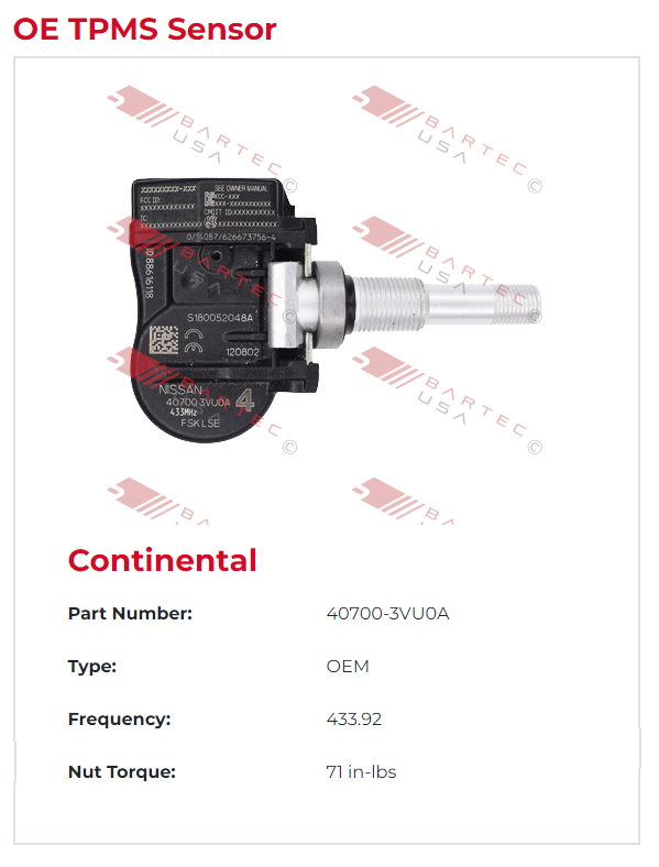 OE TPMS Sensor